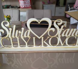 Vyrezávaný text s menami a priezviskom (45cm)
